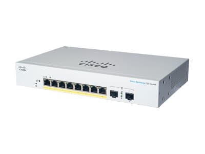 Cisco CBS220-8P-E-2G-EU, Hallittu, L2, Gigabit Ethernet (10/100/1000), Power over Ethernet -tuki, Telineasennus