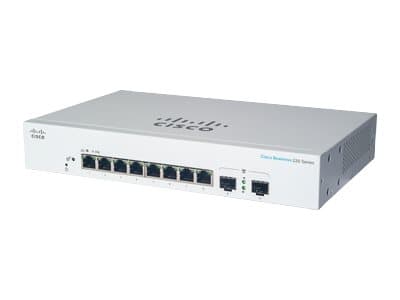 Cisco CBS220-8T-E-2G, Hallittu, L2, Gigabit Ethernet (10/100/1000), Telineasennus, 1U Valkoinen