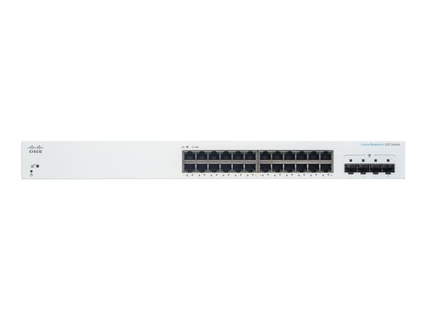Cisco Business 220 Series CBS220-24T-4G - Switch - smart - 24 x 10/100/1000 + 4 x gigabit SFP (upplänk) - rackmonterbar