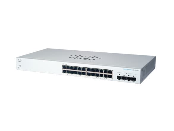 Cisco Business 220 Series CBS220-24T-4G - Switch - smart - 24 x 10/100/1000 + 4 x gigabit SFP (upplänk) - rackmonterbar