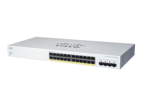 Cisco Business 220 Series CBS220-24T-4G - Switch - smart - 24 x 10/100/1000 + 4 x gigabit SFP (upplänk) - rackmonterbar