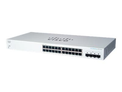 Cisco Business 220 Series CBS220-24T-4G - Switch - smart - 24 x 10/100/1000 + 4 x gigabit SFP (upplänk) - rackmonterbar Vit