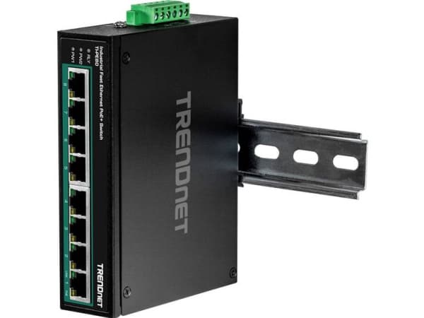 TrendNet TI-PE80 Industrial Ethernet Switch 10 / 100 MBit/s Sort