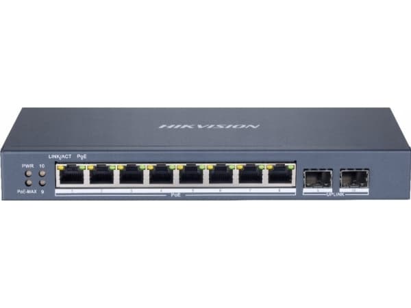 Hikvision Smart Managed Series DS-3E1510P-SI - Switch - smart - 8 x 10/100/1000 (PoE+) + 2 x Gigabit SFP (opplink) - stasjonær - PoE+ (110 W)