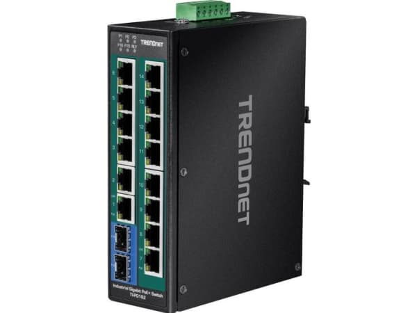 TrendNet TI-PG162 Industrial Ethernet Switch 10 / 100 / 1000 MBit/s Sort