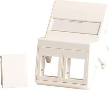 Lanview - Wall plate - for 50 x 75 mm Clickline outlet - with labeling window - RJ 45 - vinklad - 2 modules - vit