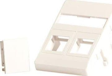 Lanview - Veggplate - for 50 x 75 mm Clickline outlet - med etiketteringsvindu - RJ 45 - 2 moduler - hvit