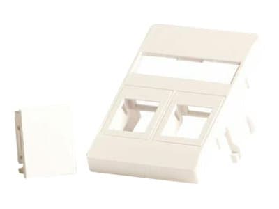 Lanview - Veggplate - for 50 x 75 mm Clickline outlet - med etiketteringsvindu - RJ 45 - 2 moduler - hvit