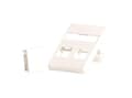 Miniatyrbilde 3 av 4: Lanview - Veggplate - fits 50x75 mm LK FUGA outlet - med etiketteringsvindu - RJ 45 - 2 moduler - hvit
