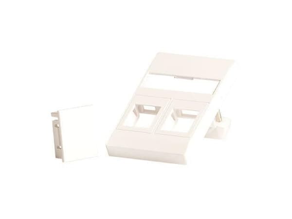 Lanview - Veggplate - fits 50x75 mm LK FUGA outlet - med etiketteringsvindu - RJ 45 - 2 moduler - hvit