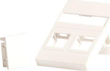 Lanview - Veggplate - fits 50x75 mm LK FUGA outlet - med etiketteringsvindu - RJ 45 - 2 moduler - hvit