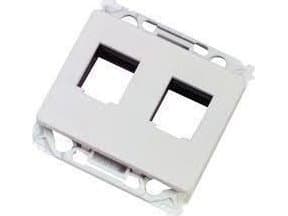 Lanview - Veggplate - Type O power outlet - med etiketteringsvindu - RJ 45 - 2 moduler - hvit
