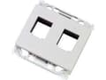 Miniatyrbilde 2 av 3: Lanview - Veggplate - Type O power outlet - med etiketteringsvindu - RJ 45 - 2 moduler - hvit