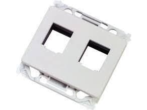 Lanview - Veggplate - Type O power outlet - med etiketteringsvindu - RJ 45 - 2 moduler - hvit