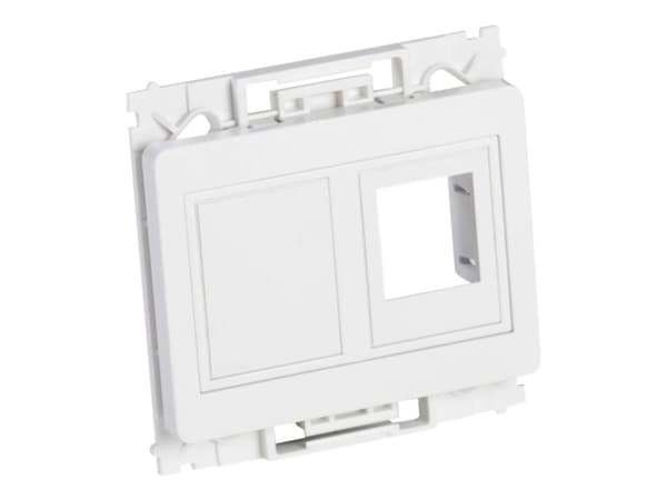 Lanview - Veggplate - Type O power outlet - med etiketteringsvindu - RJ 45 - 2 moduler - hvit