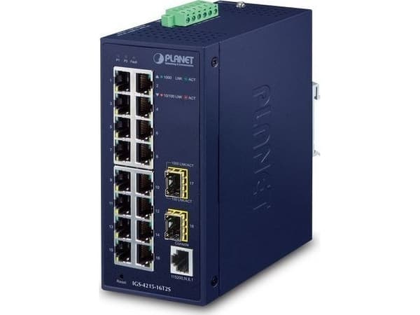 PLANET IGS-4215-16T2S, Håndtert, L2/L4, Gigabit Ethernet (10/100/1000), Full tosidig, Kan monteres på vegg