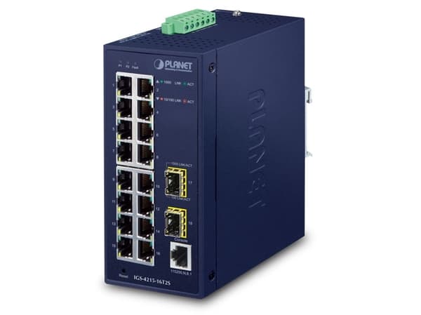 PLANET IGS-4215-16T2S, Håndtert, L2/L4, Gigabit Ethernet (10/100/1000), Full tosidig, Kan monteres på vegg