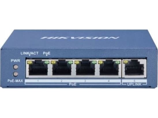Hikvision Digital Technology DS-3E0505P-E/M, Uhåndtert, L2, Gigabit Ethernet (10/100/1000), Full tosidig, Strøm over Ethernet (PoE), 1U
