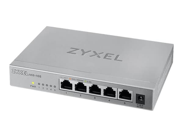 Zyxel MG-105 Ohanterad 2.5G Ethernet (100/1000/2500) Stål