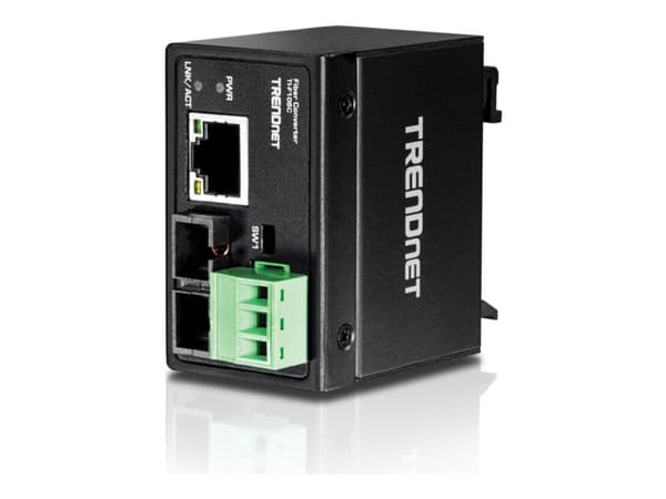 TRENDnet TI-F10SC - Fibermedieomformer - 100Mb LAN - 10Base-T, 100Base-FX, 100Base-TX - RJ-45 / SC flermodus - opp til 2 km - 1310 nm - TAA-samsvar