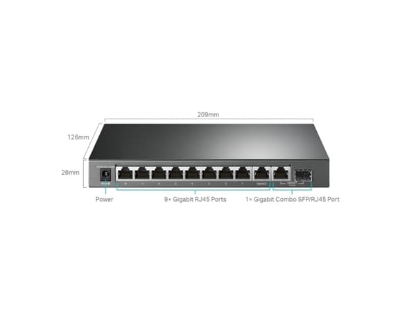 TP-Link TL-SG1210MPE, hanterad, L2, Gigabit Ethernet (10/100/1000), Strömförsörjning via Ethernet (PoE) stöd