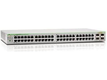 Allied Telesis AT GS950/48 WebSmart-kytkin - Kytkin - Järjestelmänvalvoja - 48 x 10/100/1000 + 4 x delt SFP - pöytätietokoneet