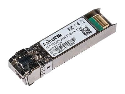 MikroTik XS+2733LC15D - SFP28 sändar-/mottagarmodul - SFP+/SFP28 / LC/UPC enkelläge - upp till 15 km - 1270 nm / 1330 nm (paket om 2)