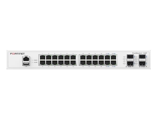 Fortinet FS-124F, Hallittu, L2, Gigabit Ethernet (10/100/1000), Telineasennus, 1U