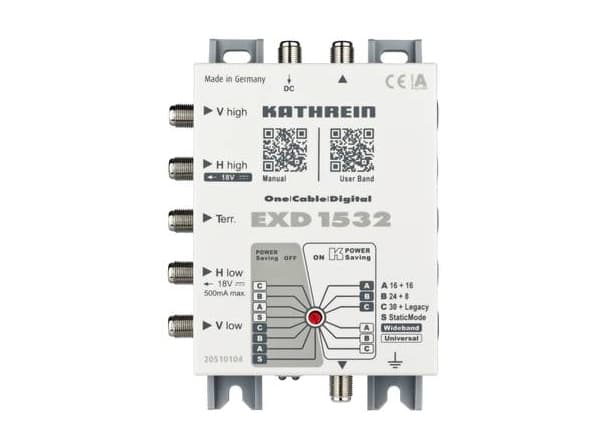 Kathrein EXD 1532, 5 lähtöä, 32 tuloa, 300 - 2350 MHz, 5 - 862 MHz, 30 dB, IP30