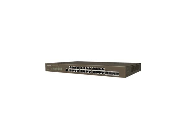 Tenda TEG3328F - Switch - Administrerad - 24 x 10/100/1000 + 4 x Gigabit SFP - skrivbordsmodell, rackmonterbar, väggmonterbar