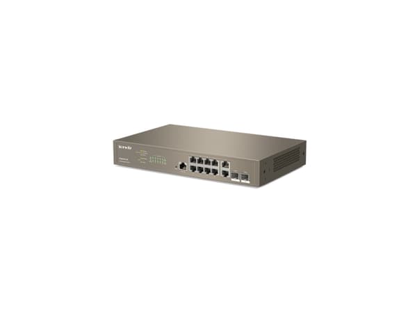 Tenda TEG5312F - Switch - L3 - Styrt - 10 x 10/100/1000 + 2 x Gigabit SFP - stasjonær, rackmonterbar, veggmonterbar