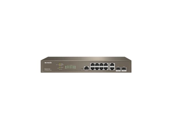 Tenda TEG5312F - Switch - L3 - Styrt - 10 x 10/100/1000 + 2 x Gigabit SFP - stasjonær, rackmonterbar, veggmonterbar