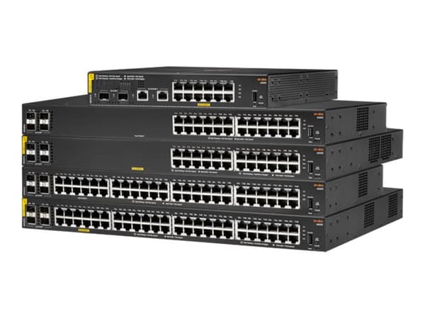 HPE Aruba 6000 24G Class4 PoE 4SFP 370W Switch - Switch - Administrerad - 24 x 10/100/1000 (PoE+) + 4 x Gigabit SFP - sida till sida luftflöde - rack