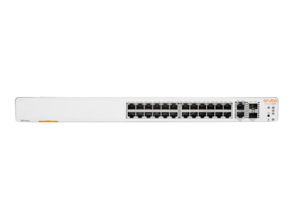 HPE Networking Instant On 1960 24G 2XGT 2SFP+ Switch - Switch - Styrt - 24 x 10/100/1000 + 2 x 10 Gigabit SFP+ + 2 x 100/1000/10GBase-T - rackmonterb Hvit