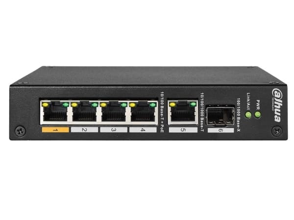Dahua PoE Switch DAHUA PFS3106-4ET-60-V2 nätverksanslutning, obemannad