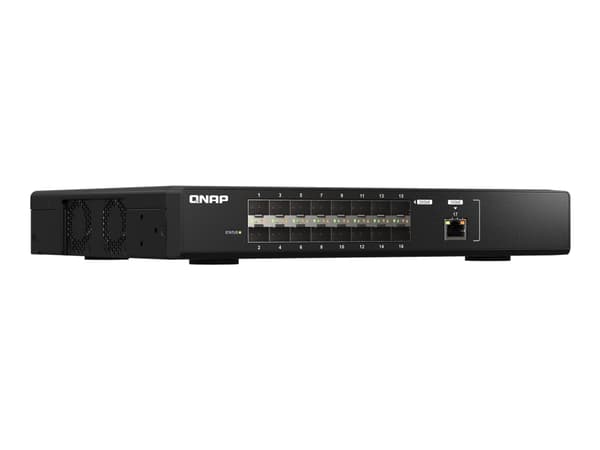 QNAP QSW-M5216-1T - Kytkin - Hallintakytkin - 16 x 25 Gigabit SFP28 + 1 x 10 Gigabit Ethernet - monterbar på stativ