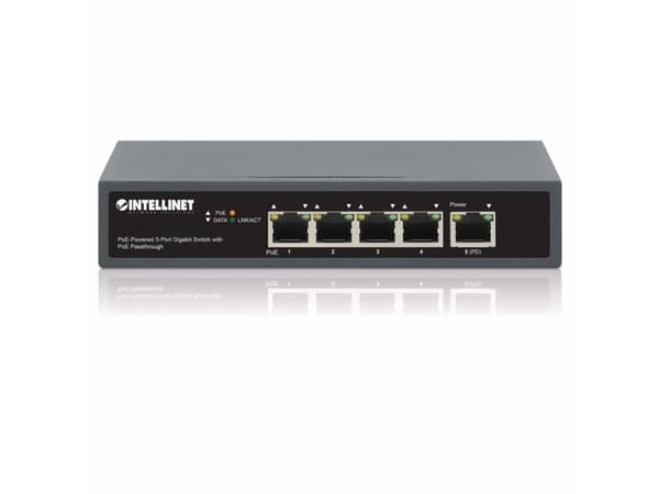 Intellinet 561808, Gigabit Ethernet (10/100/1000), Full duplex, Strömförsörjning via Ethernet (PoE) stöd, Monteringsbar på väggen