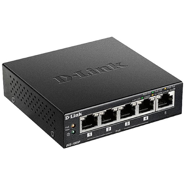 D-Link DGS-1005P/E Nätverks-switch 5 Port 1 / 10 GBit/s