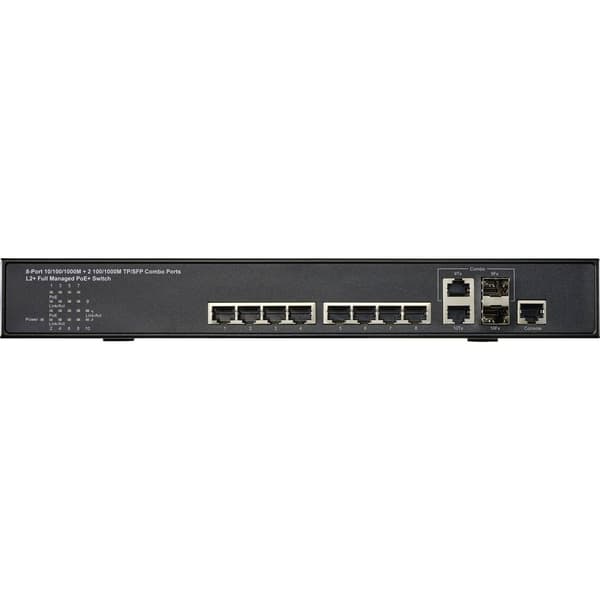 Renkforce RF-MSW-600 Nätverksswitch RJ45/SFP+ 8 + 2 Port 1 GBit/s PoE-funktion