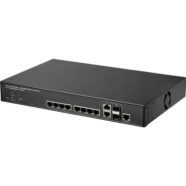 Renkforce RF-MSW-600 Nätverksswitch RJ45/SFP+ 8 + 2 Port 1 GBit/s PoE-funktion