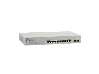 Allied Telesis AT GS950/10PS V2 - Switch - smart - 8 x 10/100/1000 (PoE+) + 2 x 1000Base-X - skrivbordsmodell, rackmonterbar, väggmonterbar - PoE+ (7