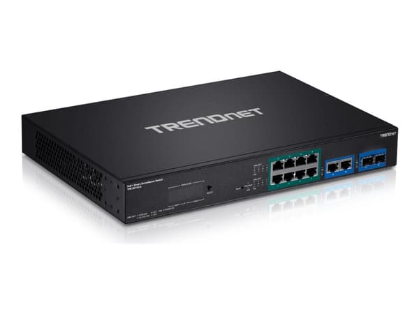 TRENDnet TPE 3012LS - Switch - smart - 8 x 10/100/1000 (PoE+) + 2 x kombinations-Gigabit SFP - rackmonterbar - PoE+ (110 W) - TAA-kompatibel