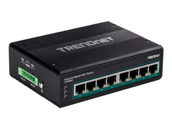Trendnet TI-PG80B, Gigabit Ethernet (10/100/1000), Täysin kaksipuolinen, Power over Ethernet -tuki, Seinäkiinnitteinen