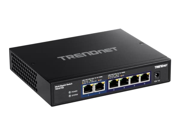 TRENDnet TEG-S762 - Switch - ikke-styrt - 2 x 10GBase-T + 4 x 2.5GBase-T - stasjonær, veggmonterbar - TAA-samsvar