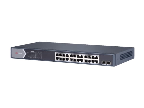 Hikvision Digital Technology DS-3E0526P-E/M, Uhåndtert, L2, Gigabit Ethernet (10/100/1000), Full tosidig, Strøm over Ethernet (PoE), Rack-montering