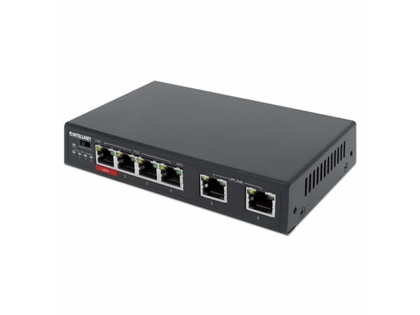 Intellinet 561686, Fast Ethernet (10/100), Strömförsörjning via Ethernet (PoE) stöd Svart