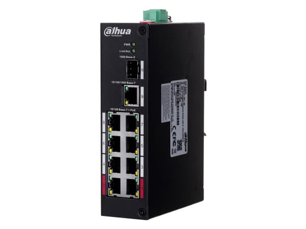 Dahua Technology PFS3110-8ET-96-V2, Hallitsematon, Fast Ethernet (10/100), Power over Ethernet -tuki, 10U