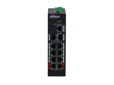 Dahua PFS3211-8GT-120-V2 - Switch - ikke-styrt - 8 x 10/100/1000 (PoE) + 2 x 1000 (uplink) + 1 x 10/100/1000 (opplink) - stasjonær - PoE (120 W)
