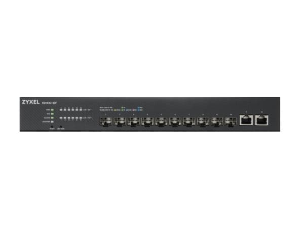 Zyxel XS1930-12F - Switch - smart - 10 x 1 Gigabit / 10 Gigabit SFP+ + 2 x 100/1000/2.5G/5G/10GBase-T - rackmonterbar, stasjonær