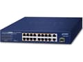 Miniatyrbild 3 av 3: PLANET 16-Port 10/100TX 802.3at PoE, Ohanterad, Fast Ethernet (10/100), Full duplex, Strömförsörjning via Ethernet (PoE) stöd, Rackmontering, 1U